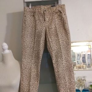 Tan animal print pant